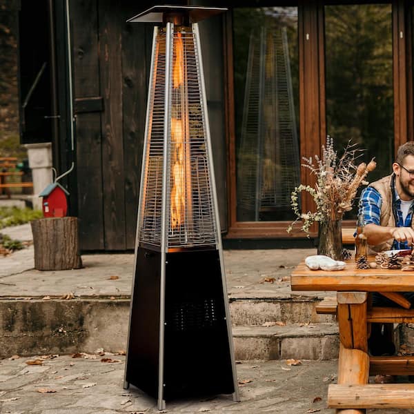 48,000 BTU Pyramid Patio Heater Outdoor Propane Heater for Outdoor Use with Wheels Ideal for Backyard Balcony 6-8 people
