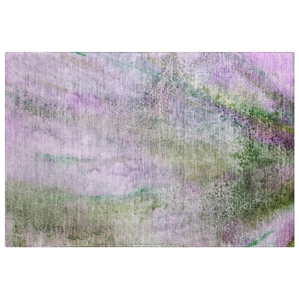 Dream Shag Premium Machine Washable Abstract ADS505 Purple 2 ft. x 3 ft. Accent Rug