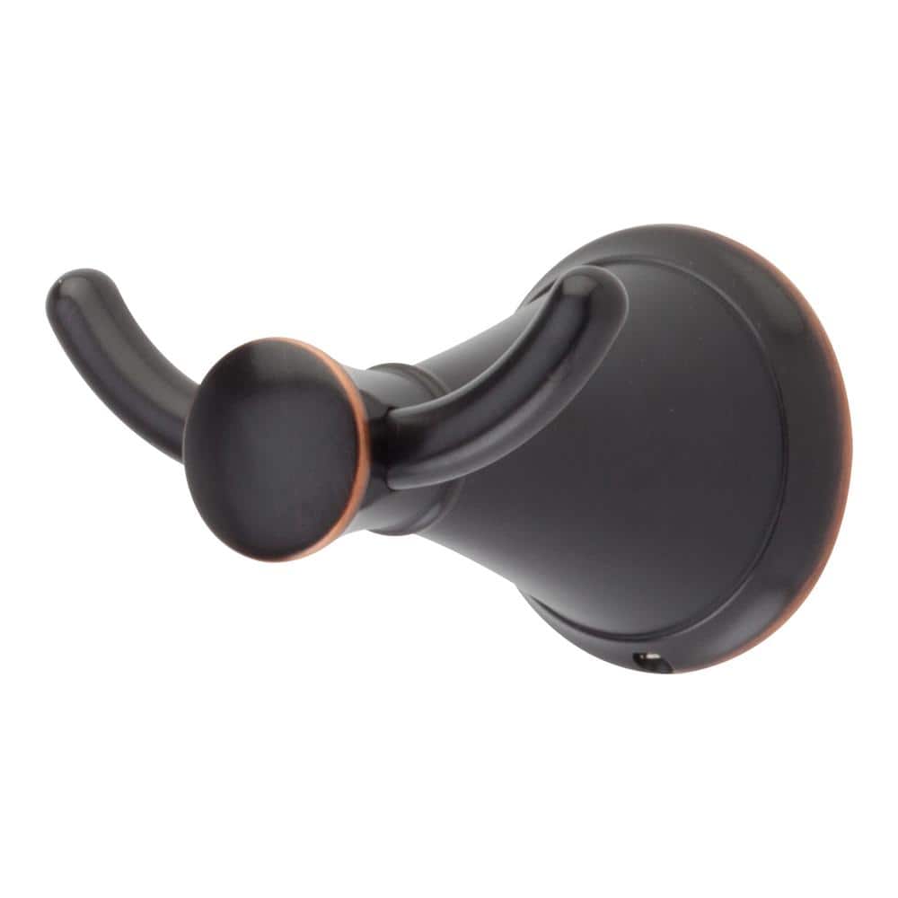 Tuscan Bronze Double Hook Transitional Robe Hook