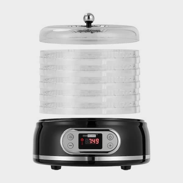 Elite Gourmet Digital Food Dehydrator 4 Stainless Steel Trays, Black  WITHOUT BOX