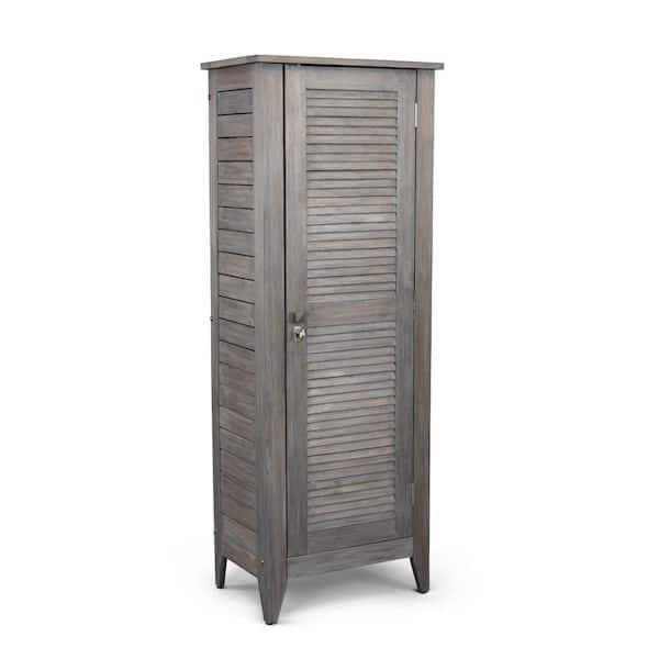 HOMESTYLES Maho 24 in. W x 15.75 in. D x 64 in. H French Grey Storage Cabinet