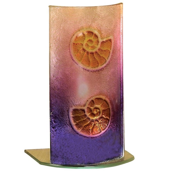 Mario Industries 8.5 in. Purple Shell Art Glass Accent Lamp-DISCONTINUED