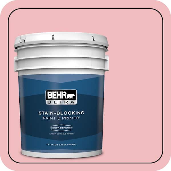 BEHR ULTRA 5 gal. #P160-2 Blush Rush Extra Durable Satin Enamel Interior Paint & Primer