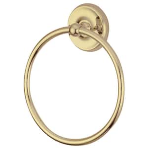 Classic Wall Mount Towel Ring in Polished Brass