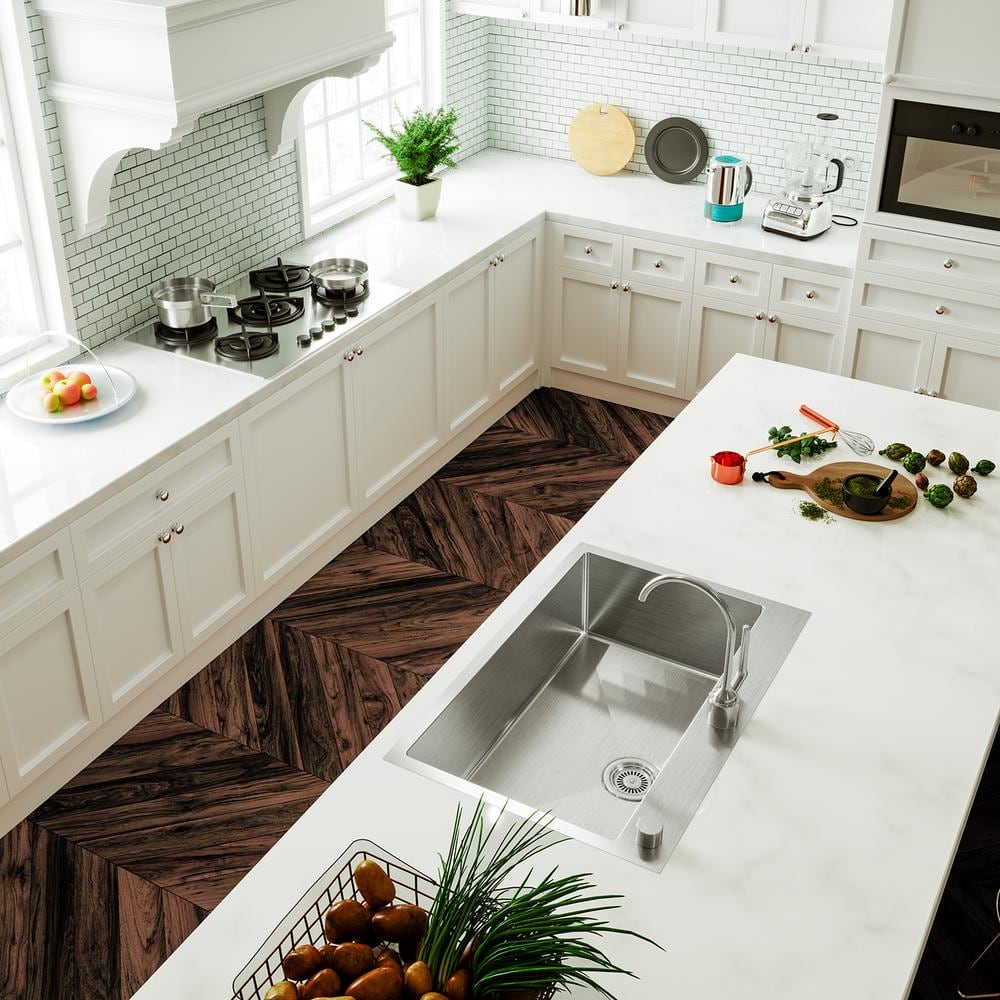 Sinber 33" Stainless Steel Drop-In Single Bowl Kitchen Sink