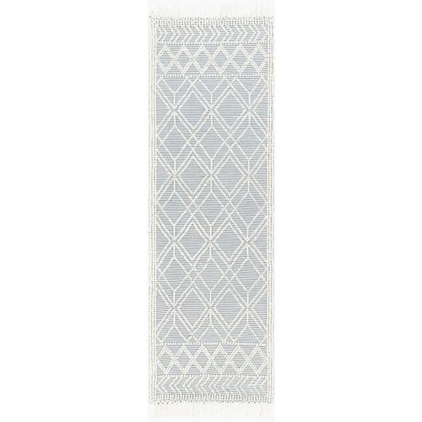 Livabliss Mendoza Ivory/Denim 3 ft. x 8 ft. Indoor Area Rug