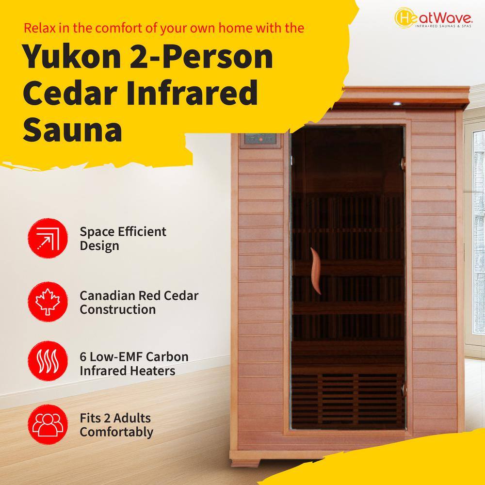 Sierra 2-Person Cedar FAR Infrared Sauna with Bluetooth