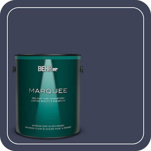 BEHR MARQUEE 1 gal. #T16-10 Blue Vortex Semi-Gloss Enamel Interior Paint & Primer