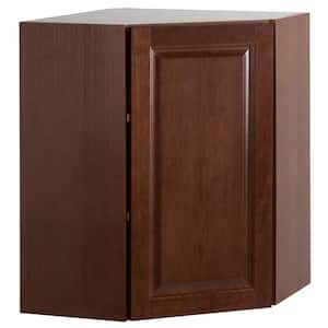 Benton Assembled 23.6x30x11.75 in. Corner Wall Cabinet in Amber