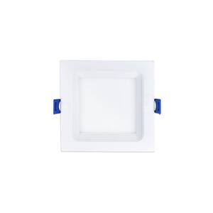 4 in. Adjustable CCT Canless Square Shallow Ceiling IC Rated Remodel/New Construction Baffled Recessed Light Kit