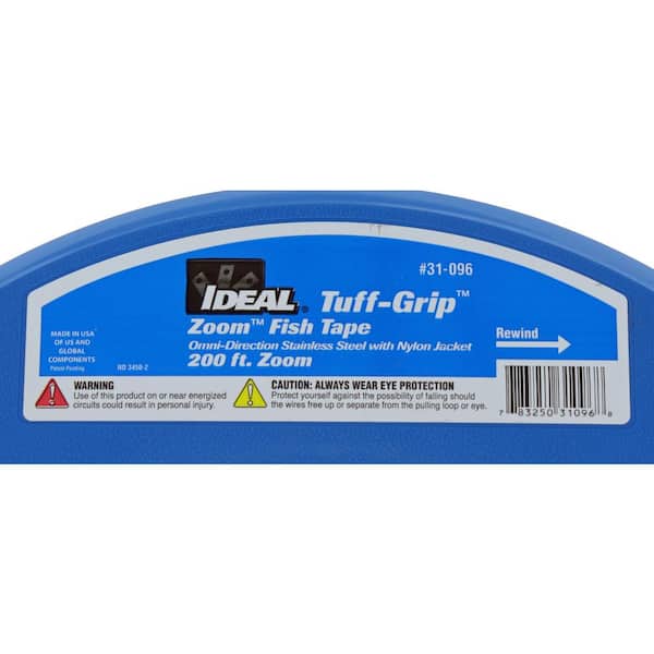 IDEAL 200 ft. x 3/16 in. Wide Zoom Fish Tape with Eyelet 31-096 - The Home  Depot
