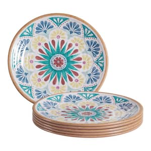 Azria Melamine Dinner Plates in Multicolor Medallion (Set of 6)