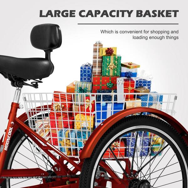Adult Tricycles 7 Speed, Adult Trikes 26 in. 3 Wheel Bikes