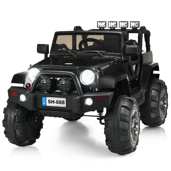 Color Black for sale online 12 V Kids Ride on Truck With Mp3 LED Lights-black 