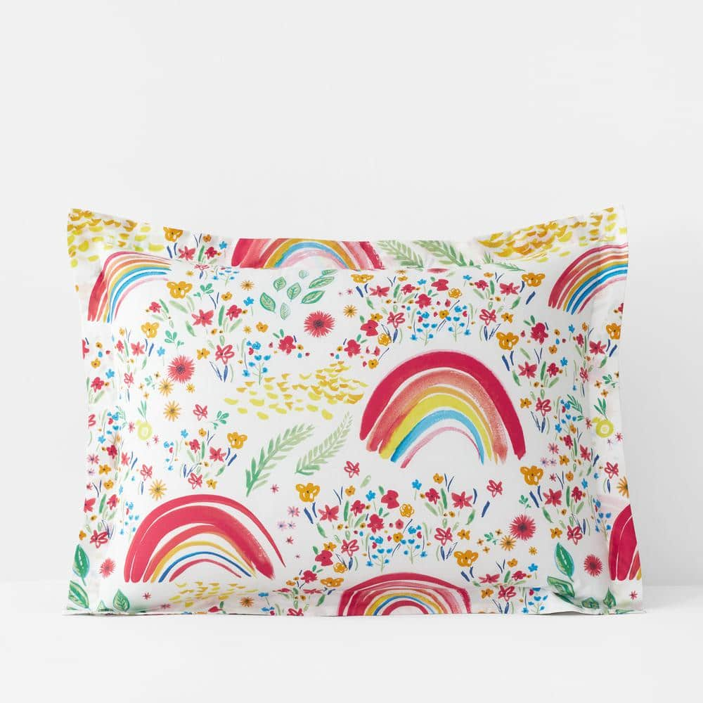 Company Kids by The Company Store Company Kids Rainbow Organic Multicolored Cotton Percale Standard Sham