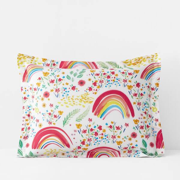 The Company Store Company Kids Rainbow Organic Multicolored Cotton Percale Standard Sham