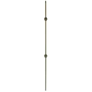 44 in. x 1/2 in. Flat Black Double Knuckle Hollow Iron Baluster