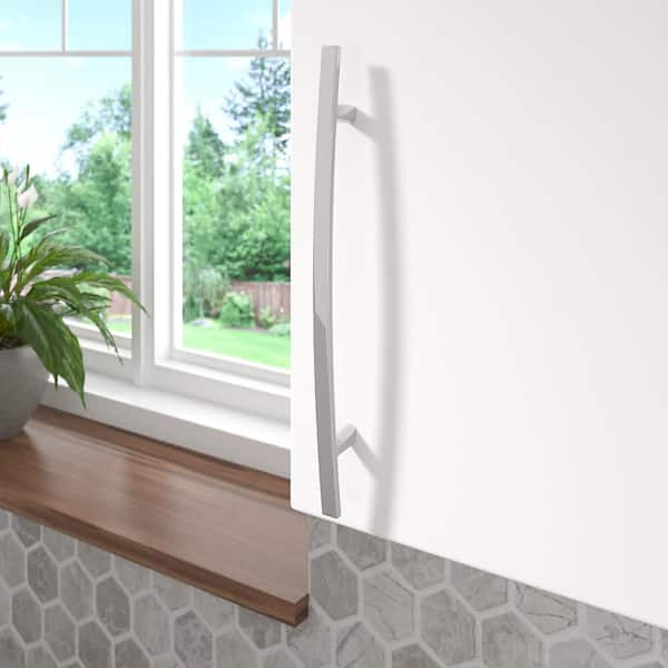 Padova Collection 7 9/16 in. (192 mm) Classic Polished Nickel Rectangular Cabinet Arch Pull