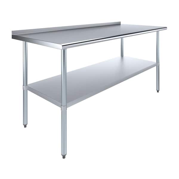 AMGOOD 30 in. x 72 in. Stainless Steel Work Table with 1.5 in