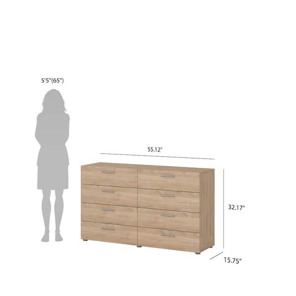 Tvilum Pepe Jackson Hickory 8 Drawer 55.12 in W Dresser 70073Uhlhl