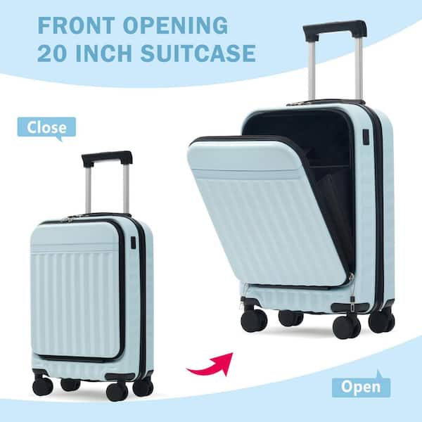 Merax 3 Bags 3-Piece Light Blue Expandable ABS Hardshell 20 in. 24