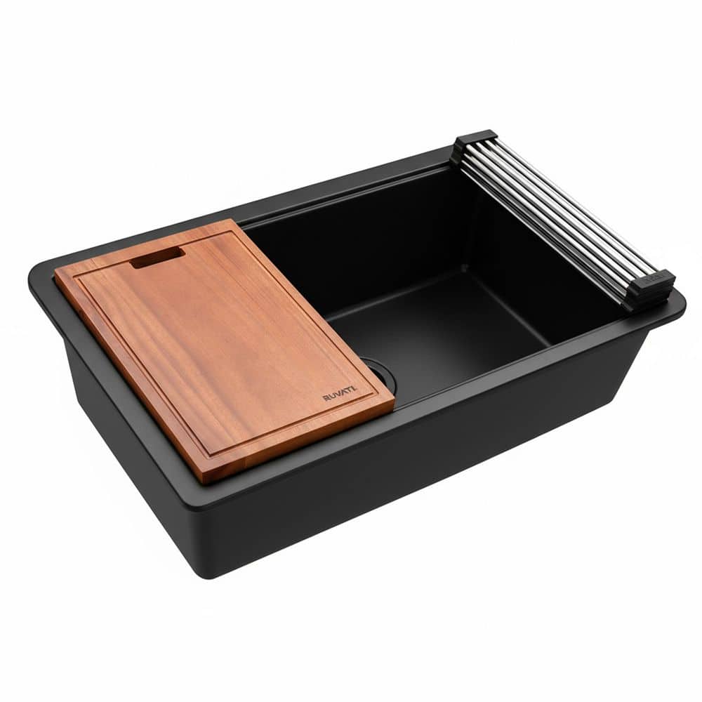 Reviews for Ruvati epiGranite 33 in. Undermount Single Bowl Matte Black ...