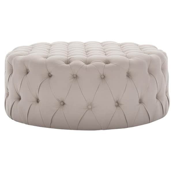 SAFAVIEH Charlene Off-White Tufted Ottoman