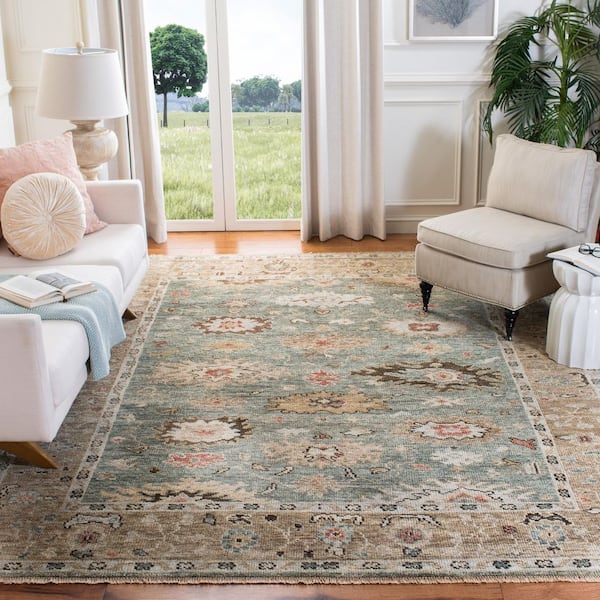 Samarkand 10 ft. x 14 ft. Sage/Taupe Traditional Oriental Area Rug