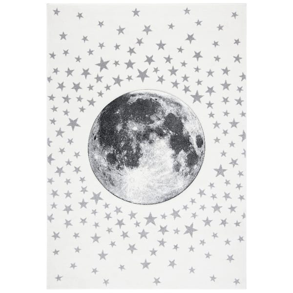 SAFAVIEH Carousel Kids Ivory/Gray 5 ft. x 8 ft. Star Galaxy Area Rug