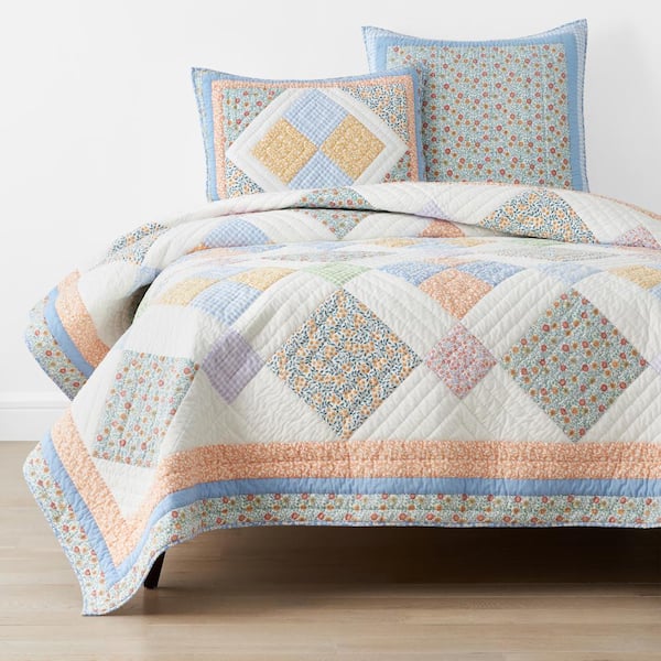 The Company Store Leena Diamond Patchwork Multi King Cotton Quilt 