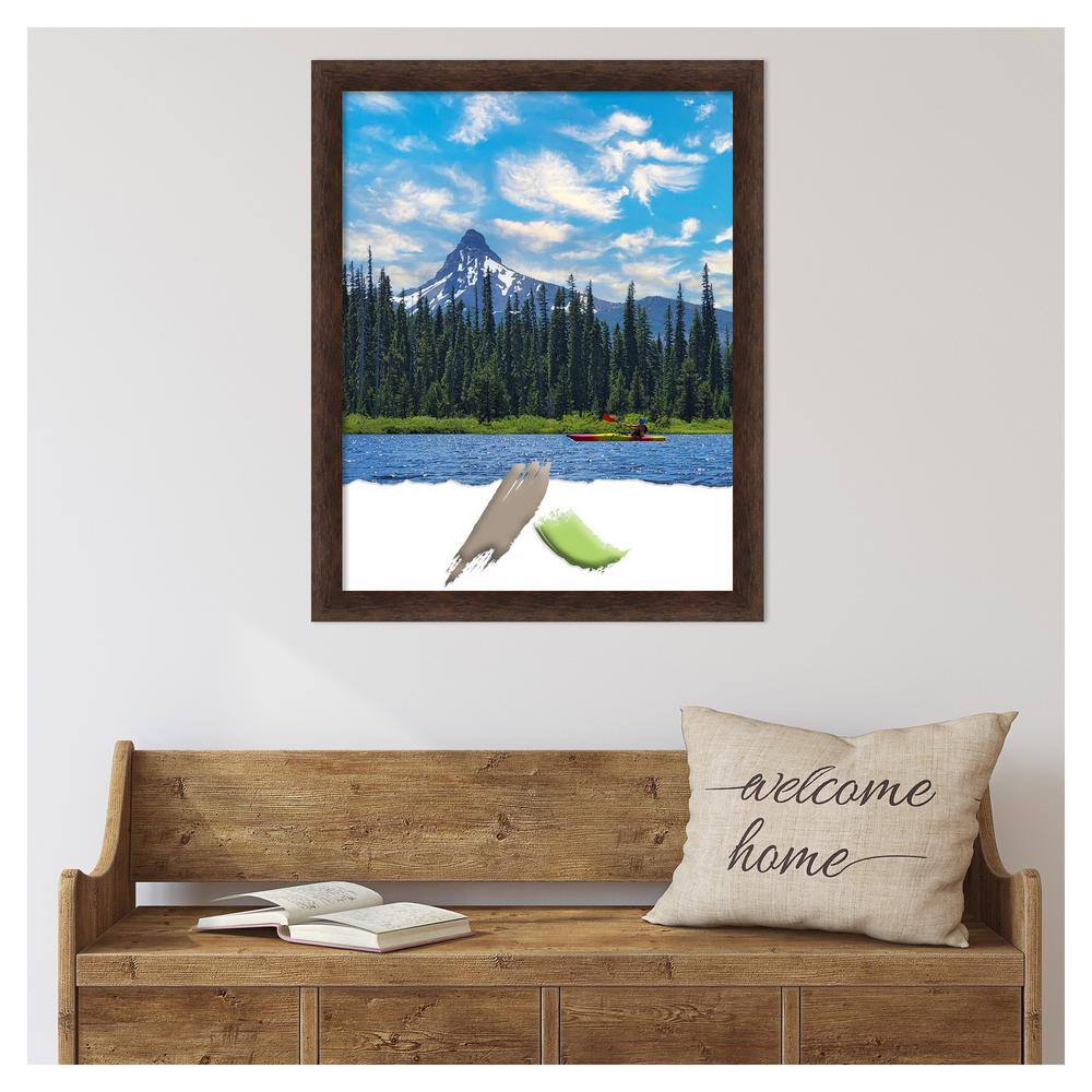Warm Walnut Narrow Wood Wall Picture Frame 22"x28"