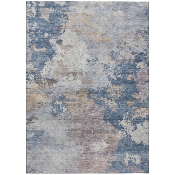 Chantille Machine Washable Indoor/Outdoor Abstract ACN2367 Blue 5 ft. x 7 ft. 6 in. Area Rug