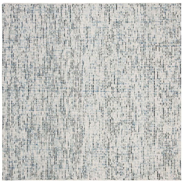 SAFAVIEH Abstract Blue/Charcoal 8 ft. x 8 ft. Speckled Square Area Rug