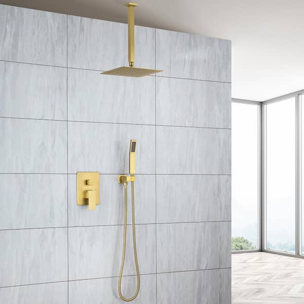 Staykiwi Single Handle 1-Spray Pattern Shower Faucet 2.5 GPM with Pressure Balance Anti Scald in Brushed Gold