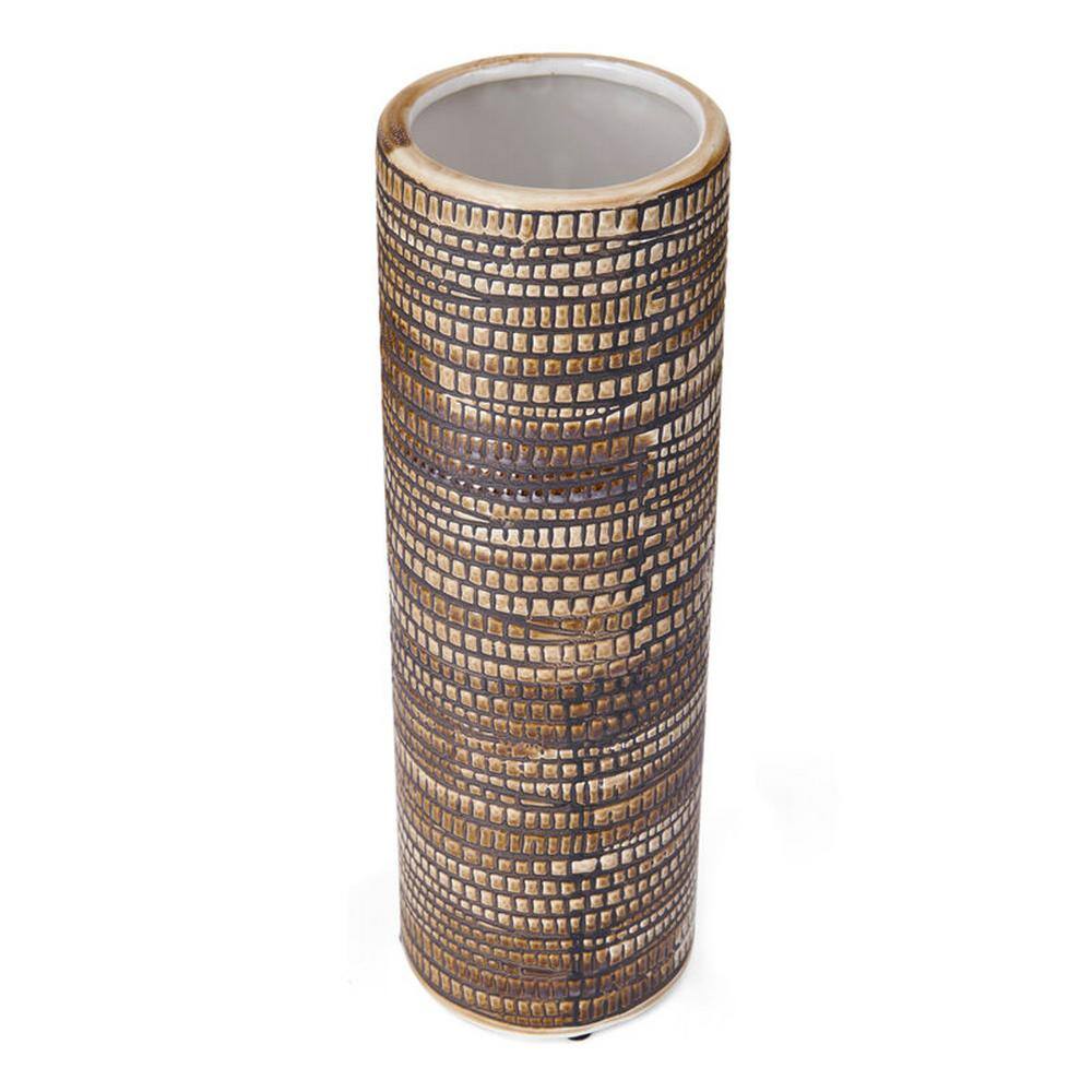 Multicolor Textured Ceramic Round Table Vase
