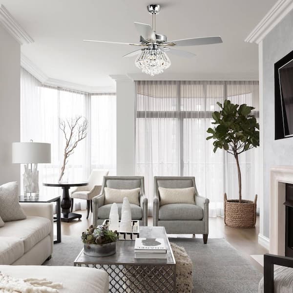 Parrot Uncle Zuniga 52 in. Indoor Chrome Downrod Mount Crystal