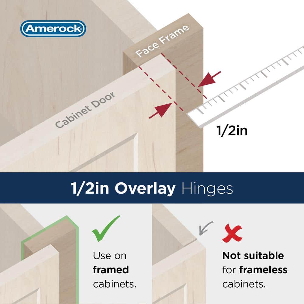 Golden Champagne 1/2 Inch Overlay Self-Closing Cabinet Hinge