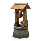 32 in. Tall Vintage Water Well with Barrels Yard Fountain with LED, Brown/Gray