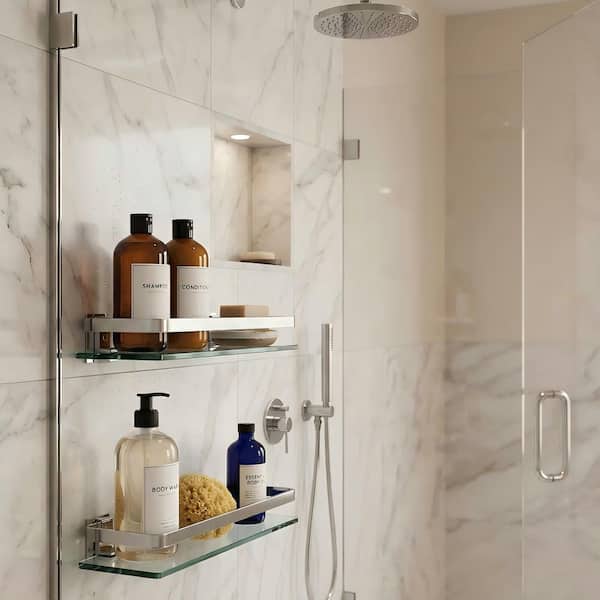 KES (2 Pack) 14 in. W x 2 in. H x 5 in. D Bathroom Aluminum
