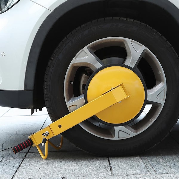 Wheel Lock Clamp, 1 Pack Trailer Wheel Lock, Heavy-Duty Anti Theft Tire Lock, Adjustable Tire Boot Lock Tire Claw