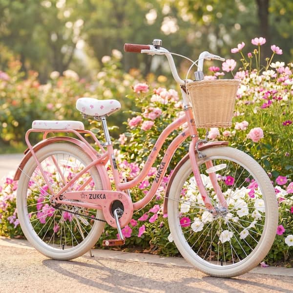 Ridstar 24 in. Girls' Bike with Wicker Basket & Rear Rack