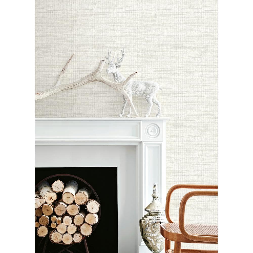 Solitude White Distressed Textured Pre-Pasted Wallpaper