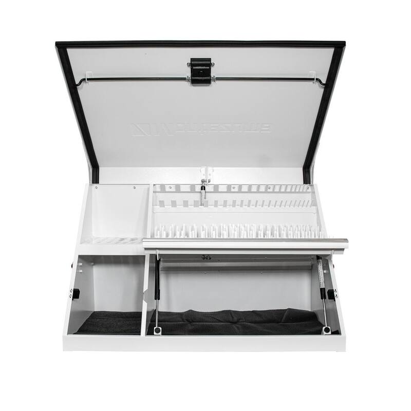 37 in. W x 18 in. D Portable White Triangle Top Tool Chest for Sockets, Wrenches and Screwdrivers