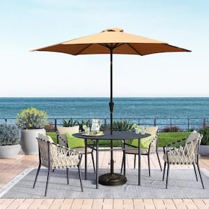 9 ft. Aluminum Market Push Button Tilt Patio Umbrella in Taupe with Carry Bag without Base