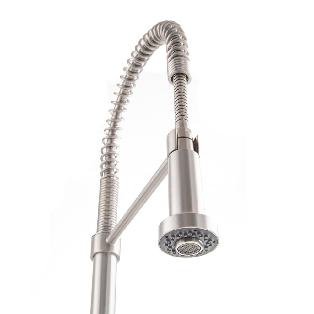 Brushed Nickel Pull-Out Spray Kitchen Faucet with 360-Degree Swivel