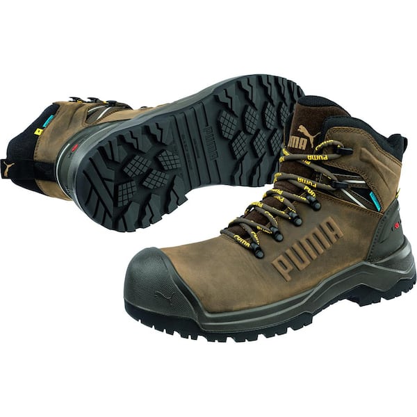 PUMA Men's Iron Heavy Duty Safety Work Boots - Composite Toe - Brown Size 8.5(M)