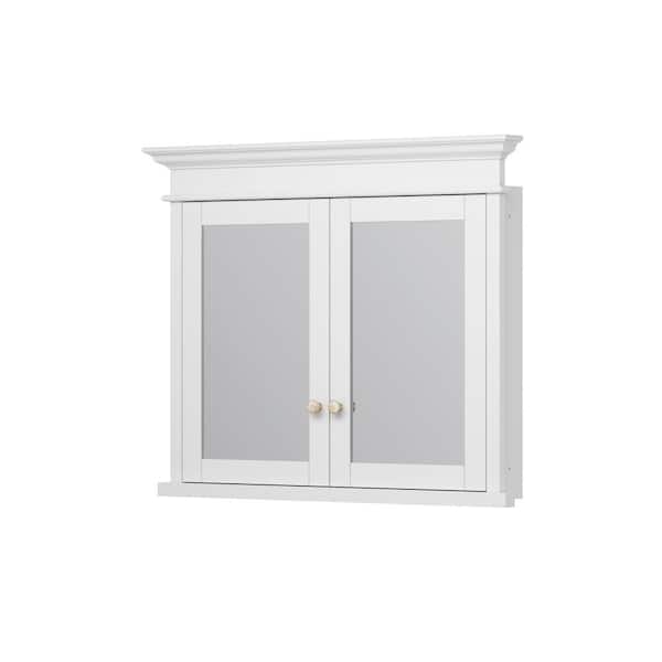 48 in. W x 32 in. H Rectangular Recessed Solid Wood Medicine Cabinet with Mirror