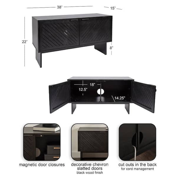 Mezzeta Black 22 in. H Accent Storage Cabinet