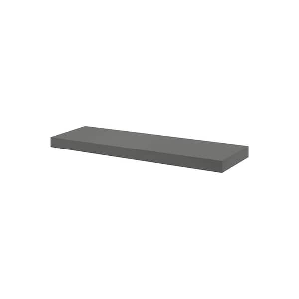 BIG BOY 35.4 in. W x 9.8 in. D x 2 in. Grey MDF Floating Decorative Wall Shelf with Brackets