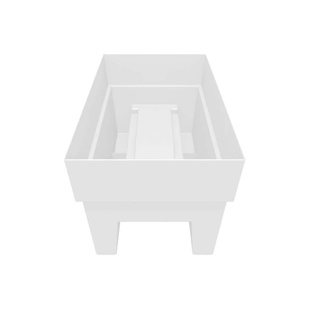 White Recycled Plastic Rectangular Deck Rail Planter